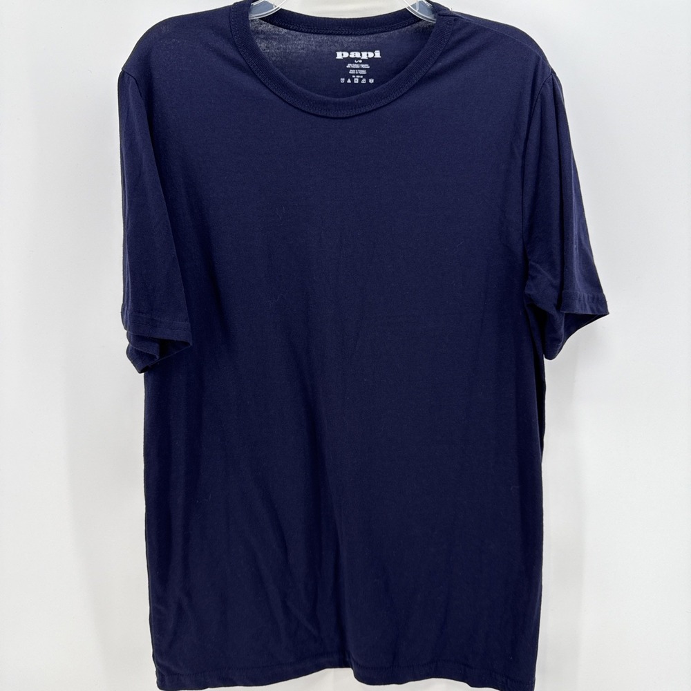 Men's Papi Essentials Cotton‎ Blend Crew Neck T-Shirt  Navy